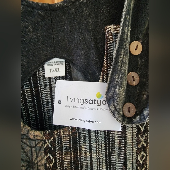 Handmade Patchwork Cotton Dress (Women's L/XL) - Picture 10 of 14